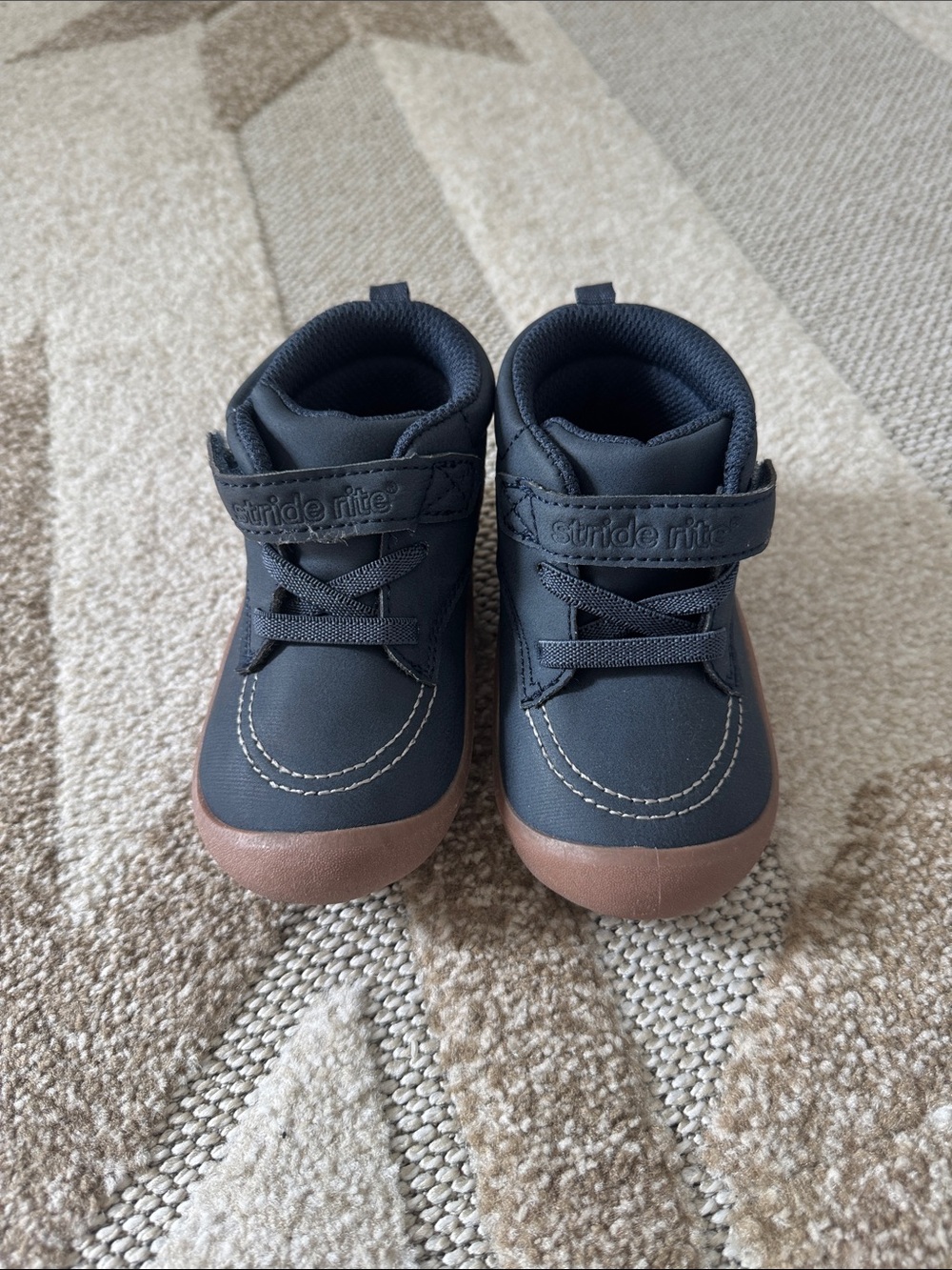 Stride Rite Navy Sneakers with Brown Toe Caps
